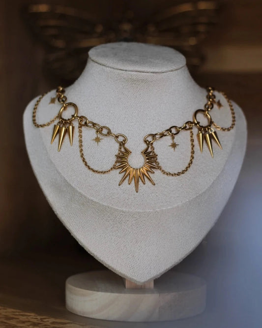 Collier Évanescence Vénys doré solaire et astral